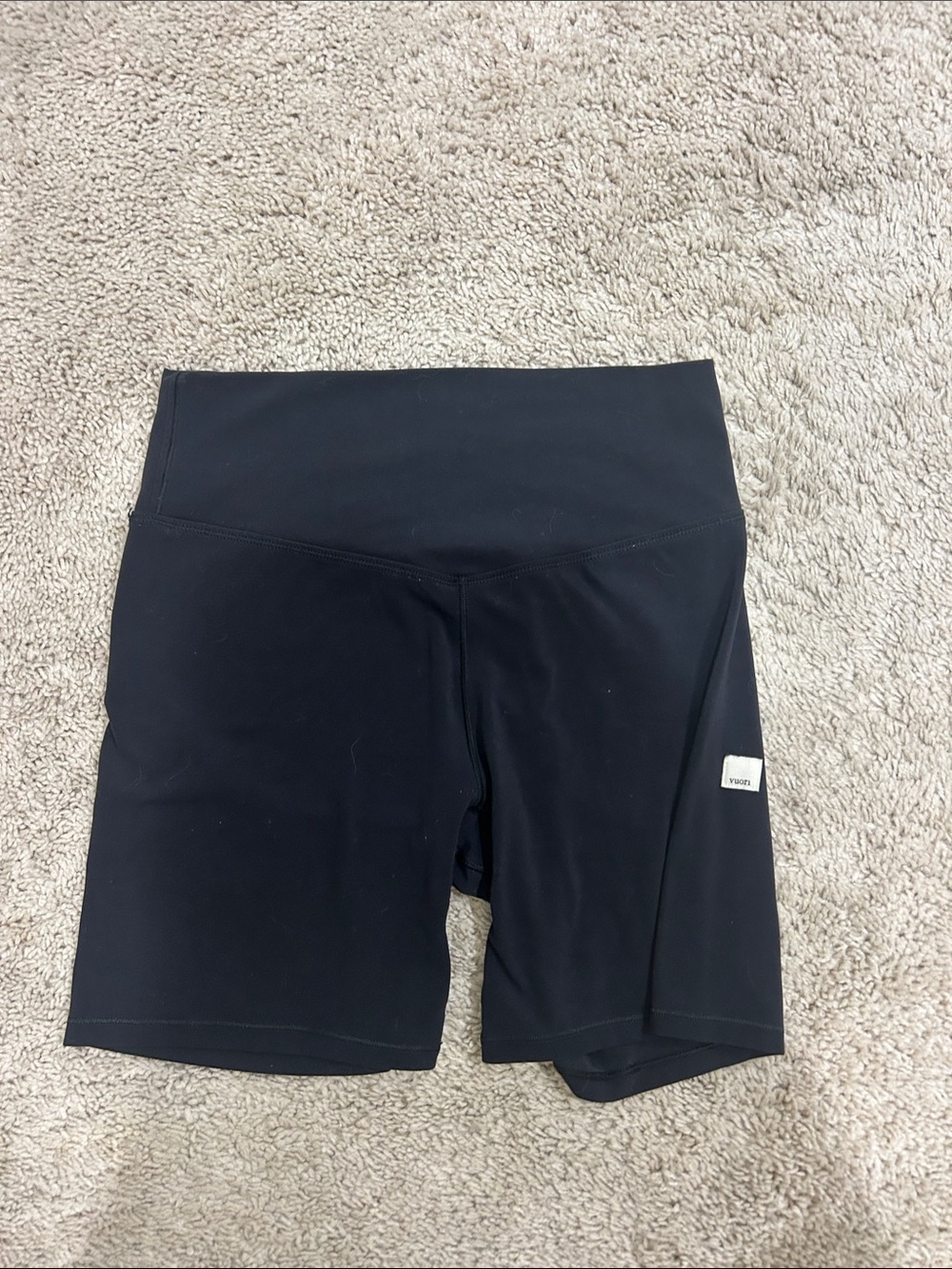 Vuori Black Women's High-Waist Active Bike Shorts